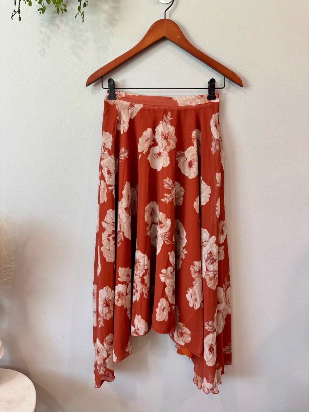 Nwt Mia Joy Girls Rust Floral High-Low Skirt Size 12